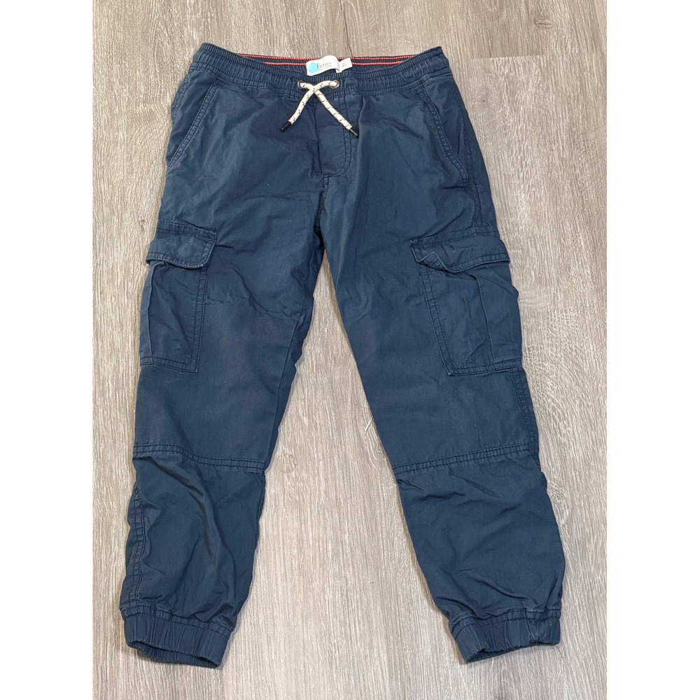 Boden Boys Navy Blue Lined Cargo Jogger Pants Size 6Y 116cm Cotton
